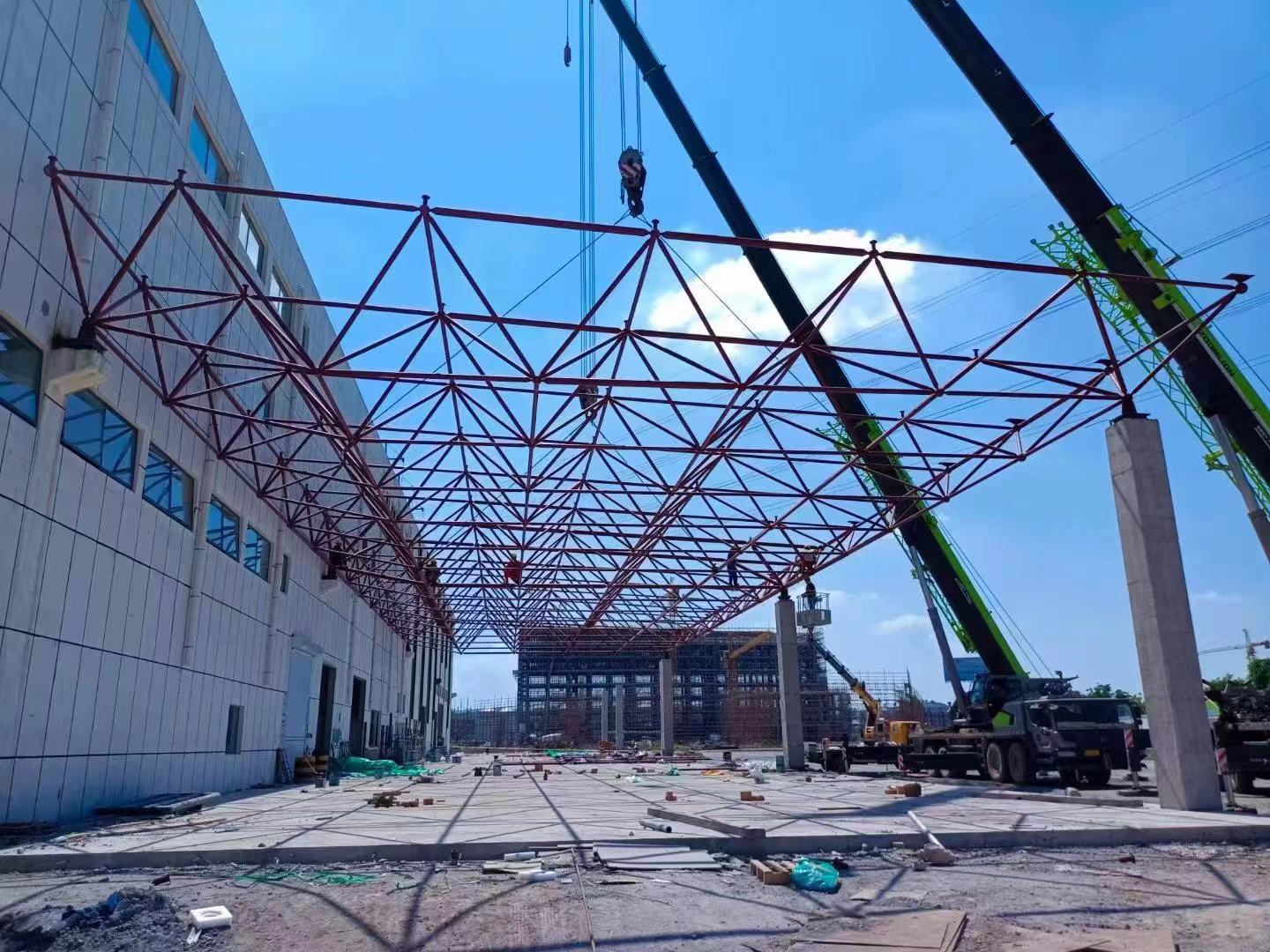 江阴江苏宿迁国望高科纤维公司 -生活楼网架 成品库网架 立体库网架